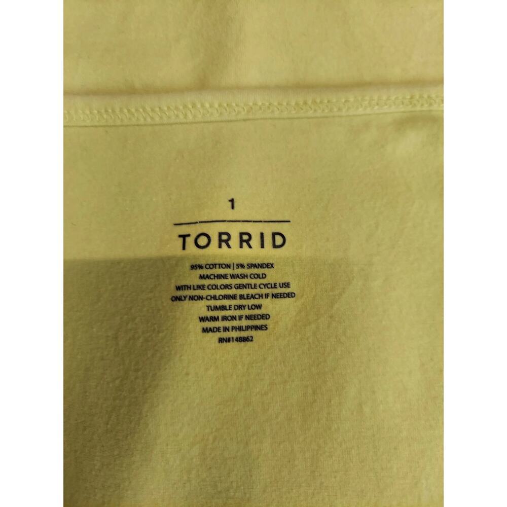 Torrid Womens Camisole Tank Top Size 1 1X Yellow Cotton Stretch Adjustable - Picture 3 of 3